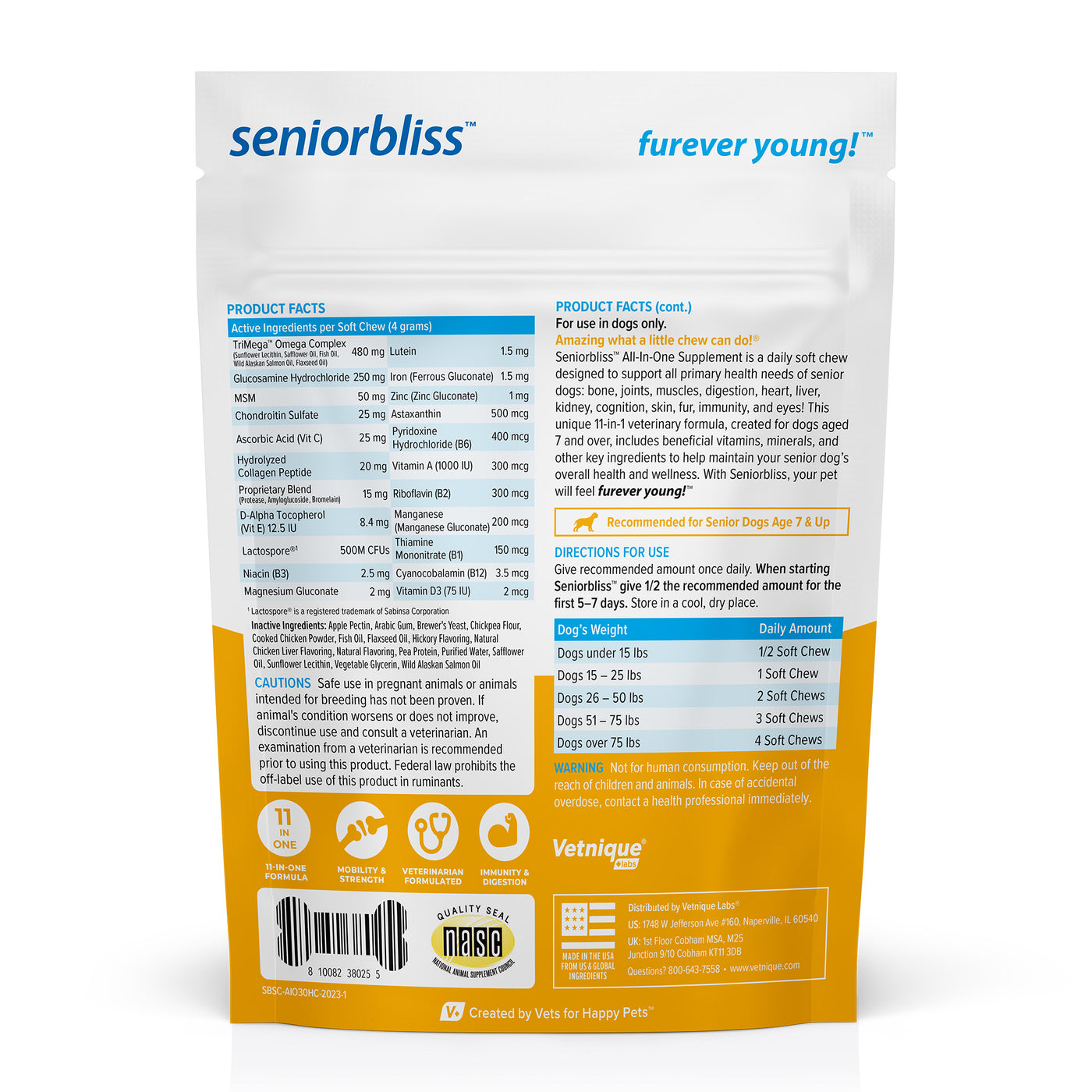 Seniorbliss™ All-in-One Supplement for Senior Dogs - VetPass Free Sample