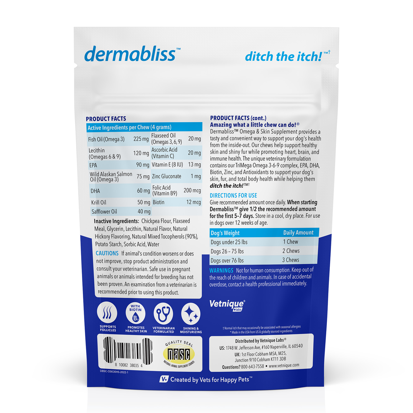 Dermabliss Omega Fatty Acid Skin Supplement for Dogs - VetPass Free Sample