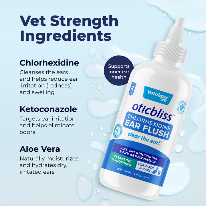 Oticbliss Anti Bacterial Anti Fungal Chlorhexidine Ear Flush Vetnique Labs